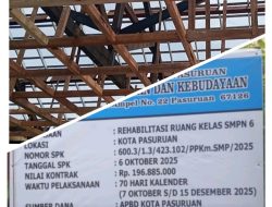 Dugaan Pelanggaran K3 dan Mutu Material, Proyek Rehab SMPN 6 Kota Pasuruan Disorot