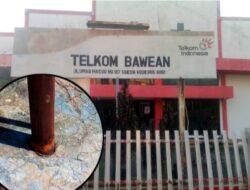 Ancam Keselamatan Pengguna Jalan, LSM GMBI Sangkapura Desak PT Telkom Segera Perbaiki Tiang Nyaris Roboh di Desa Sawahmulya