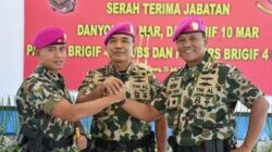 Danbrigif 4 Mar/BS Pimpin Sertijab Empat Jabatan Strategis di Lingkungan Brigif 4 Mar/BS