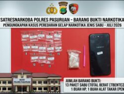 Satresnarkoba Polres Pasuruan Ringkus Tiga Pengedar Sabu dalam Lima Hari