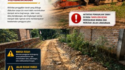 Aktivitas Penggalian Tanah Tanpa Izin di Pringsewu Rusak Jalan Pekon, Warga Desak Aparat Bertindak
