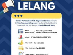 Optimalisasi Aset Negara, Kantor Pertanahan Tapanuli Selatan Gelar Lelang Inventaris Rusak Berat Lewat KPKNL