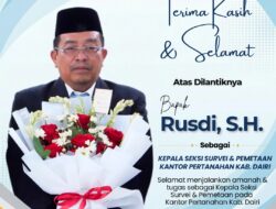 Dedikasi Tanpa Batas: Rusdi, S.H. Resmi Emban Tugas Baru di Dairi Setelah Ukir Prestasi Agraria di Tapanuli Selatan