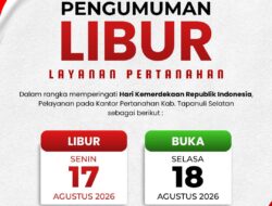 Pengumuman Resmi Kantah Tapsel Pelayanan Publik Diliburkan 17 Agustus 2026, Simak Jadwal Re-Opening!