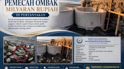 Dugaan Asal Jadi dan Gunakan Material Bekas, Proyek Pemecah Ombak di BPAP Situbondo Menjadi Sorotan Publik