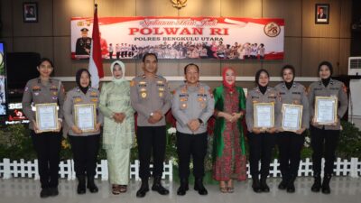 Peringati Hari Jadi Ke-78, Polres Bengkulu Utara Gelar Syukuran dan Beri Penghargaan untuk 6 Polwan Berprestasi