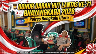HUT Lantas ke-71, Polantas Bengkulu Utara Aksi Donor Darah demi Stok PMI