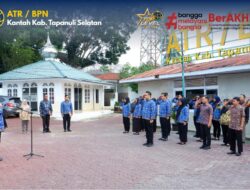 Penegakan Kedisiplinan dan Etos Kerja, Kepala Kantor Pertanahan Tapsel Pimpin Apel Pagi ASN