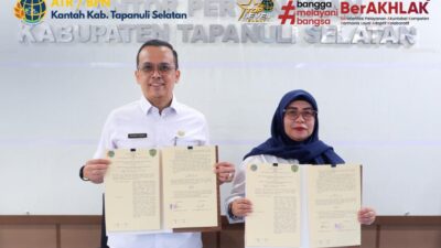 Kantor Pertanahan Tapsel dan BPKPAD Tapanuli Selatan Sahkan PKS Program ‘PERINTIS 10 Hari