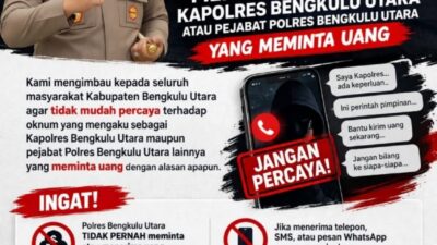 Waspada Penipuan Catut Nama Kapolres! Polres Bengkulu Utara Imbau Warga Jangan Mudah Percaya