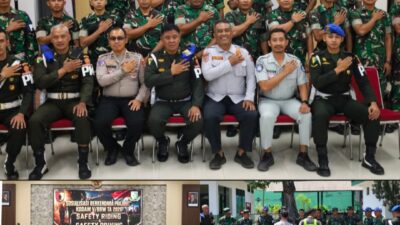 Satlantas Polres Gresik Bersama Subdenpom Gelar Coaching Clinic dan Safety Riding Keselamatan Berkendara