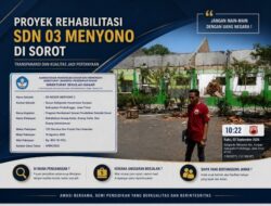 Proyek Rehabilitasi SD Negeri 3 Menyono Diduga Di Kerjakan Tidak Sesuai Spesifikasi Teknis